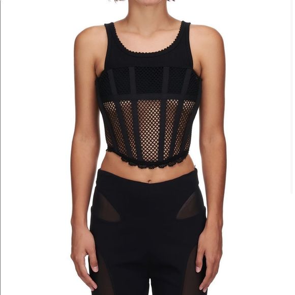 Dion Lee Tops - Dion Lee net lace suspended corset